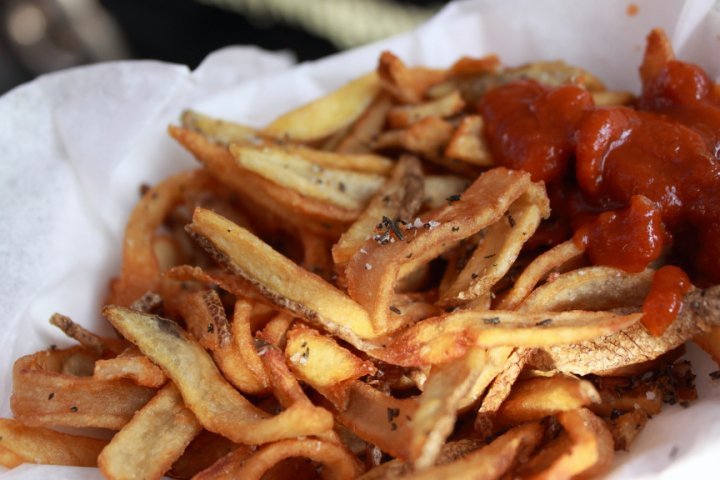 pattywagon burger truck fries with organic homemade ketchup